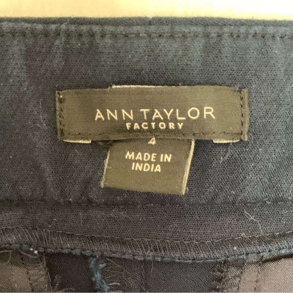Ann Taylor ankle pant high waisted navy blue - Picture 3 of 4